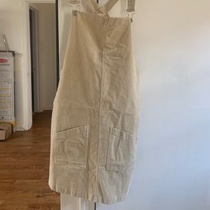 Cream Corduroy Overall Dress- Altar’d State